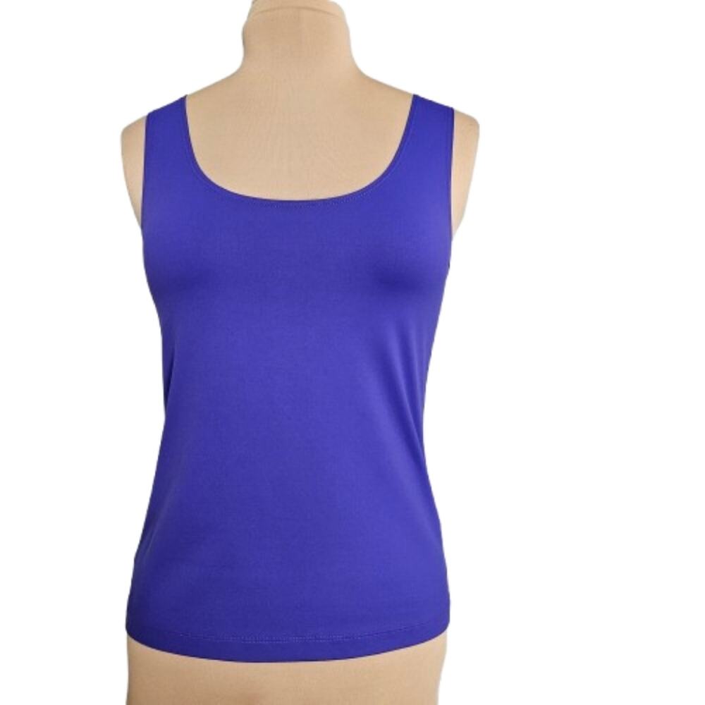 Chico's Top Womens Medium Size 1 Periwinkle Sleeveless Tank Stretchy Corpcore‎